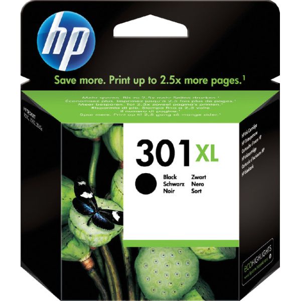 HP - Cartouche d'encre CH563EE 301XL noir | 60 pièces