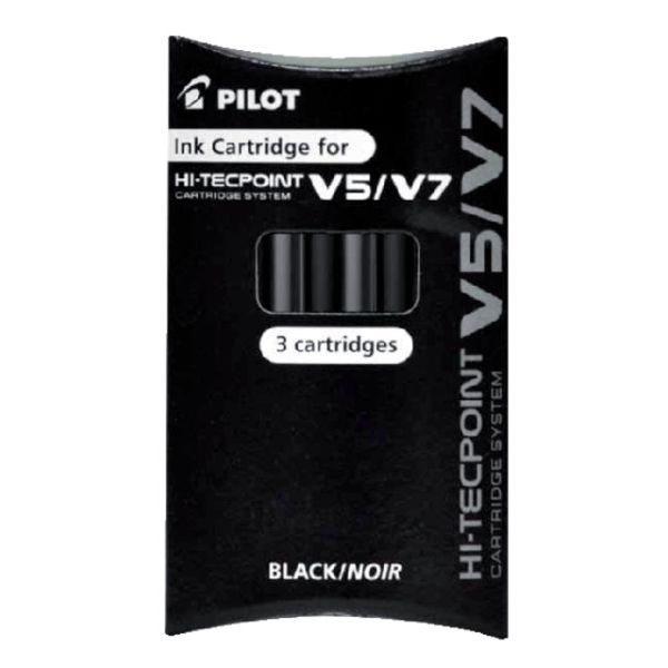 Pilot - Cartouche d'encre Begreen Hi-Tecpoint V5/V7 noir lot de 3 pièces