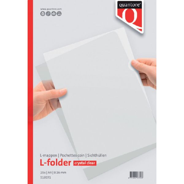 Quantore - Dossier à insérer modèle L A4 PP 0,16 mm lisse 25 pièces