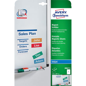 Avery Zweckform -  Magneetetiketten, ft 210 x 297 mm, doos van 5 stuks