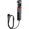 IOIO -   contactdoos SL3000, 3 stopcontacten en 3 USB-poorten, tafelklem, zwart