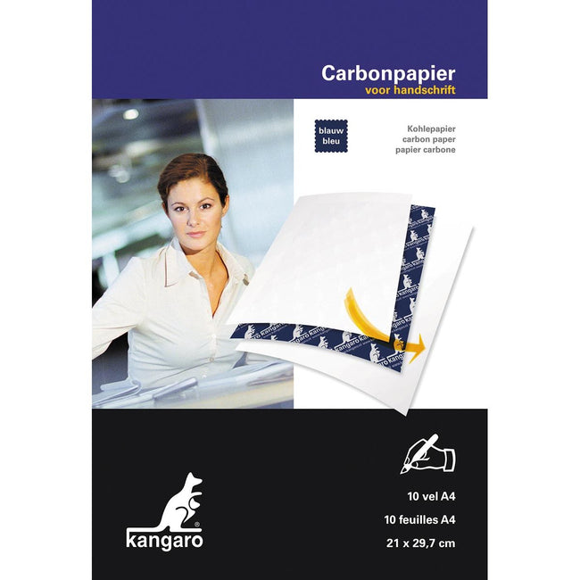 Kangaro - Papier carbone A4 10 feuilles bleu