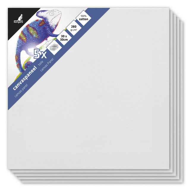 Kangaro -  canvaspaneel, ft 30 x 30 cm, pak van 5 stuks