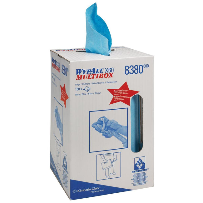 Wypall - chiffons de nettoyage X60, boîte pratique de 150 chiffons