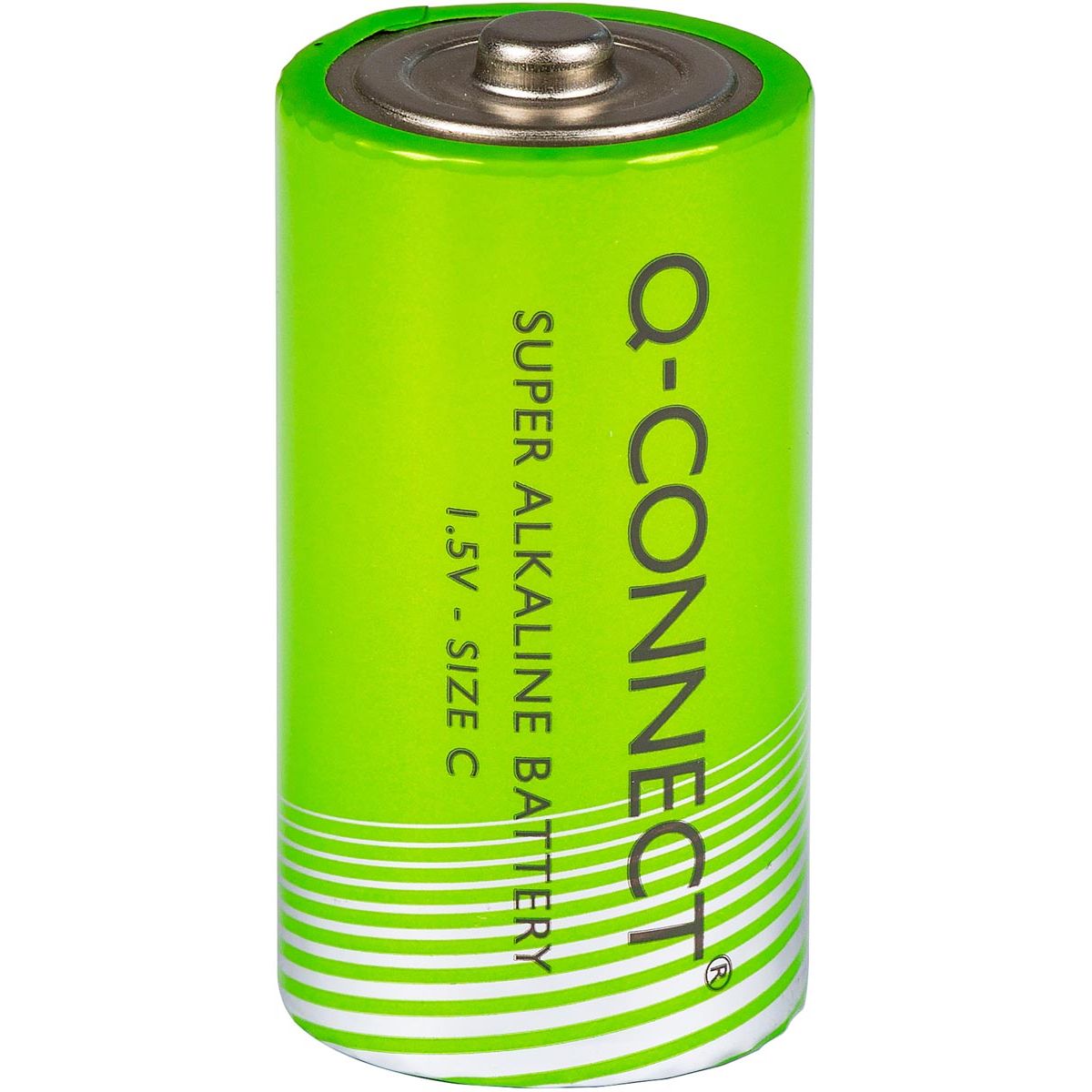 Q-CONNECT -   batterij, alkaline, C,blister van 2 stuks
