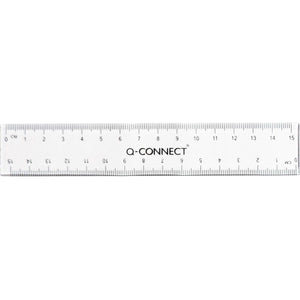 Q-CONNECT -   meetlat, transparant polystereen, 15 cm
