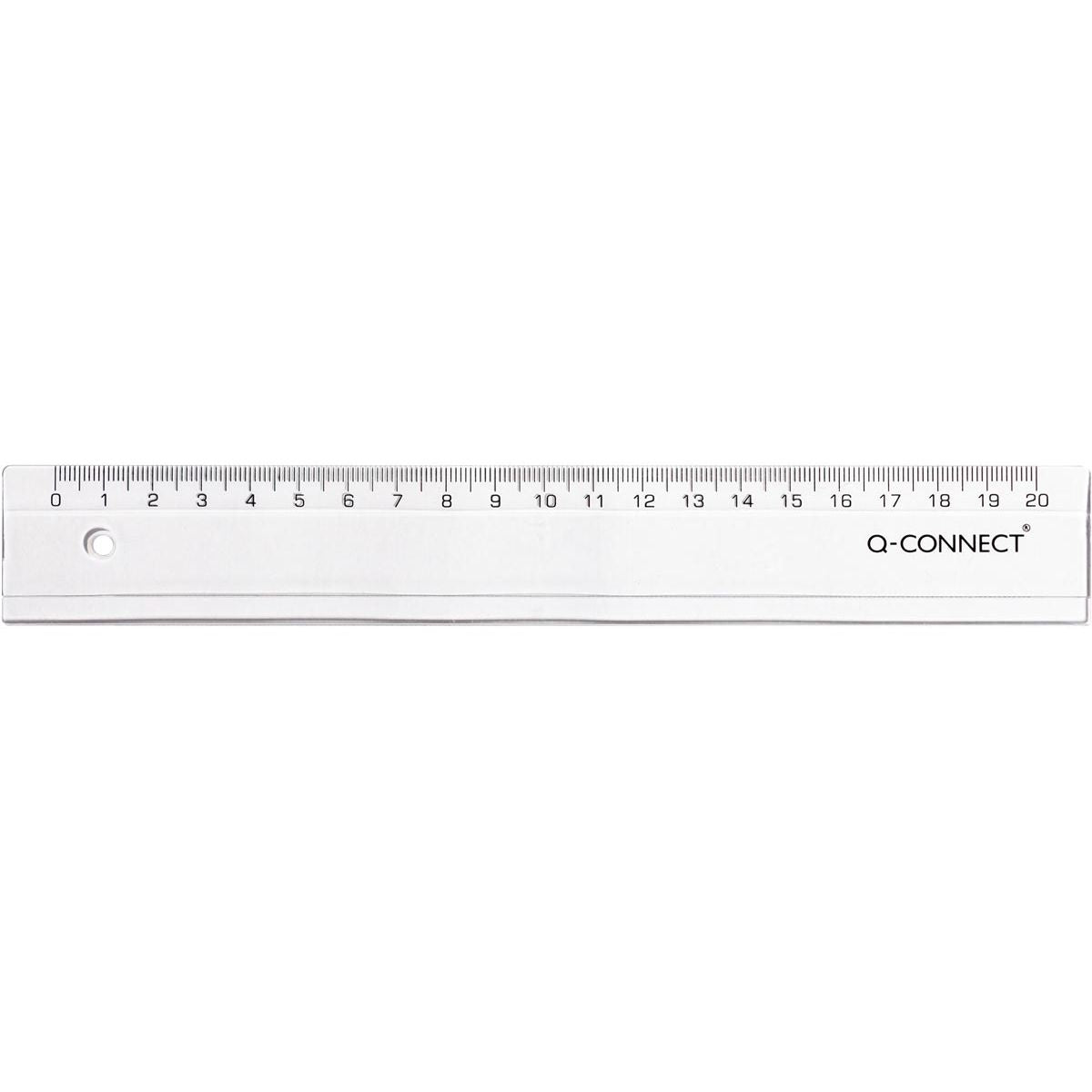 Q-CONNECT -   meetlat, plastic, in etui, 20 cm