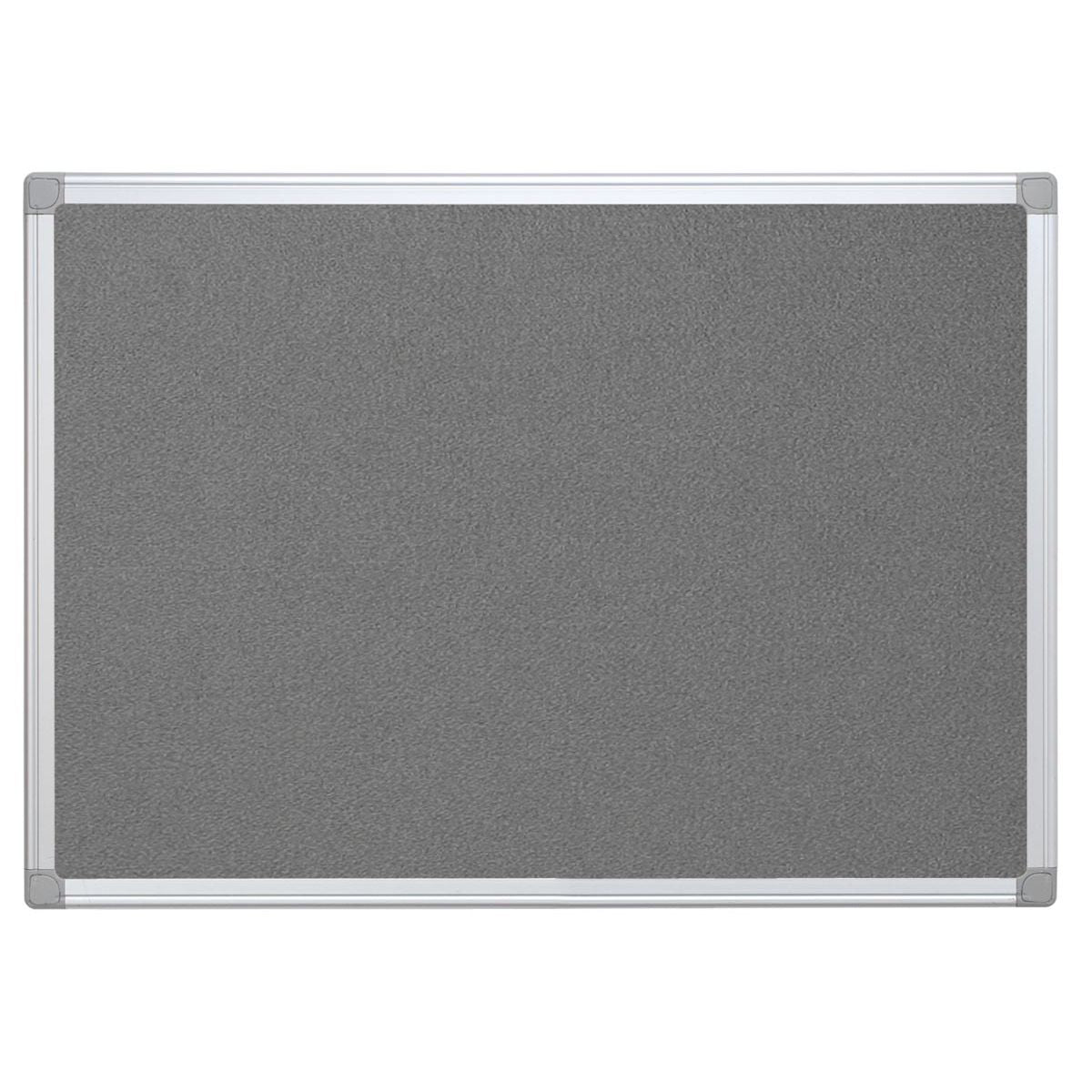 Q-CONNECT - Textilboard, mit Aluminiumrahmen, 90 x 60 cm, grau
