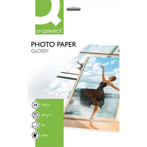 Q-CONNECT – Fotopapier, ft A4, 180 g, Packung mit 20 Blatt