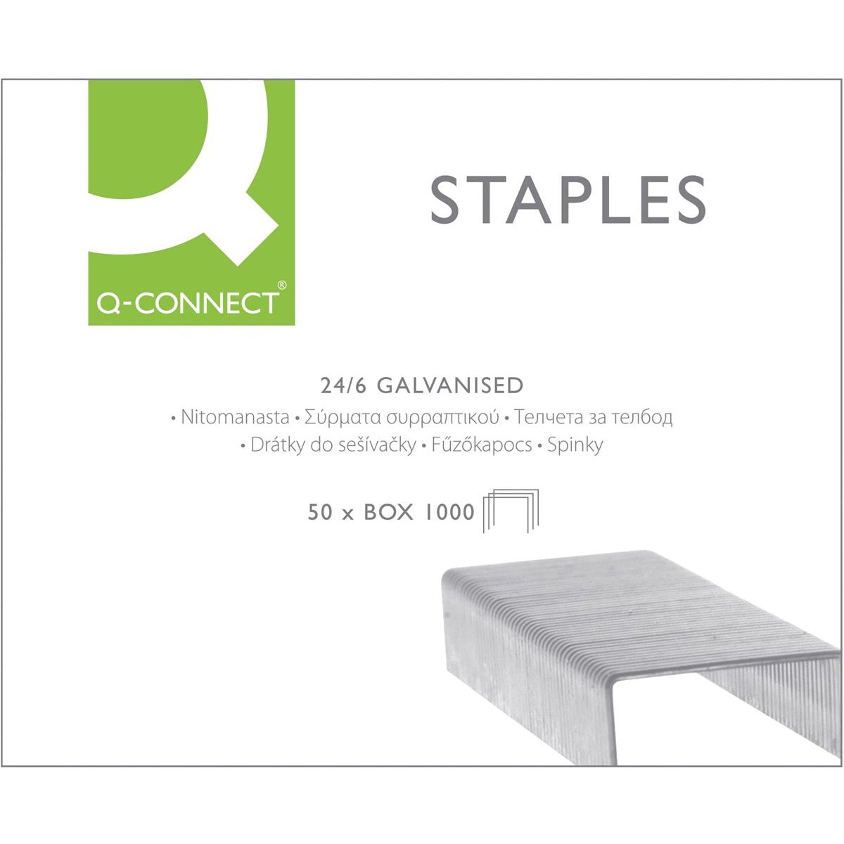 Connect-Q-Connect Staples 24-6, boîte galvanisée de 1000 pièces