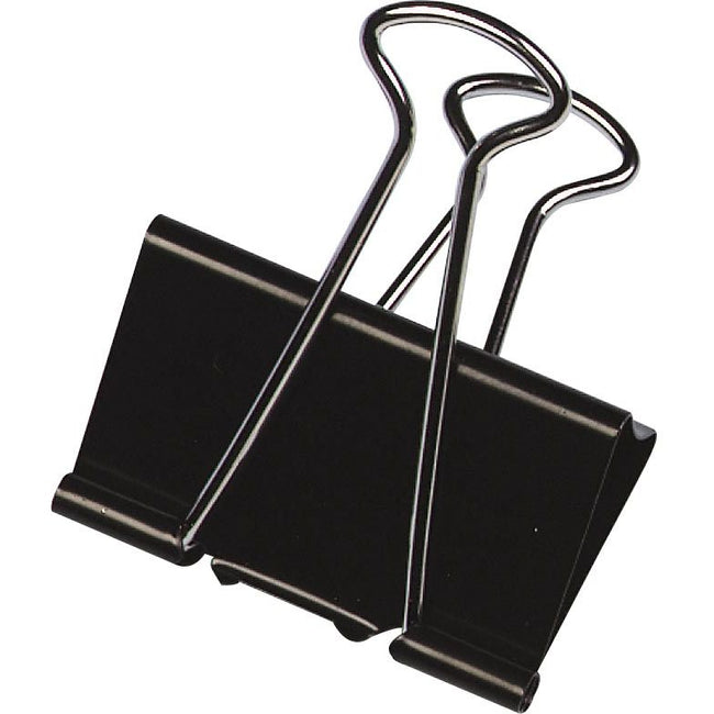 Q-CONNECT - clip rabattable, noir, 19 mm, boîte de 10 pièces