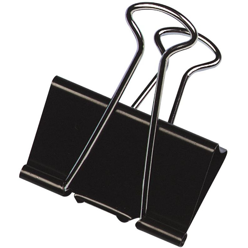 Q-CONNECT - clip rabattable, noir, 24 mm, boîte de 10 pièces