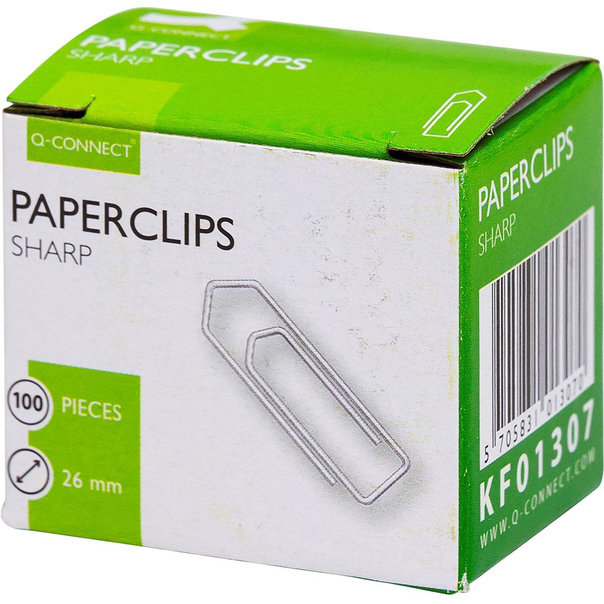 Q-CONNECT - pinces à papier, 26 mm, boîte de 100 pièces
