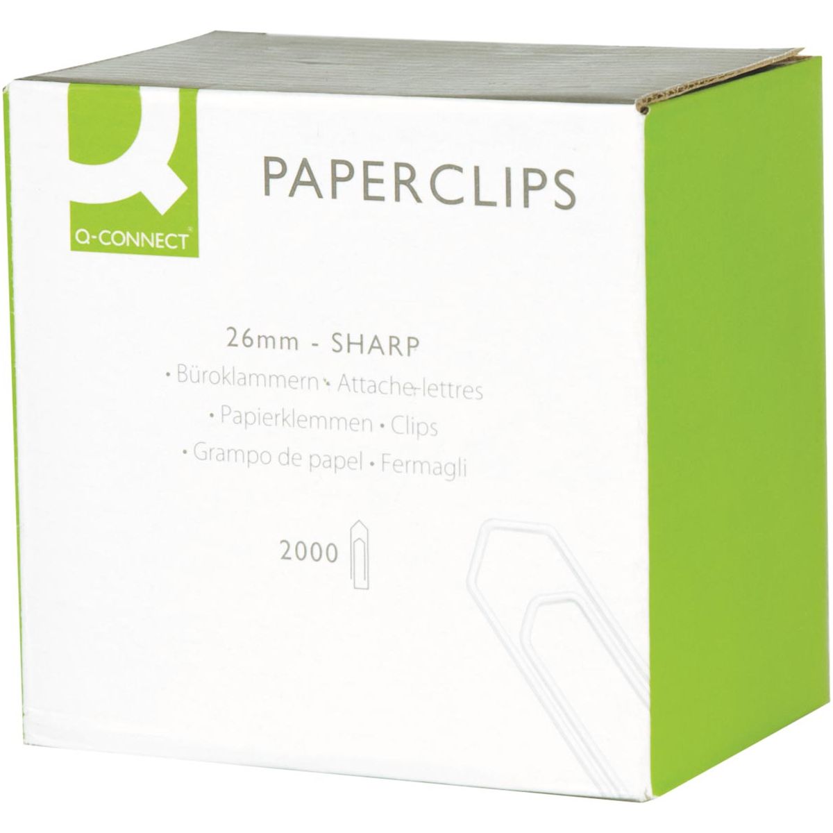 Q-connect-q-Connect-Papierklemmen, 26 mm, Schachtel mit 2000 Teilen