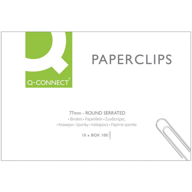 Q-CONNECT - pinces à papier, 77 mm, boîte de 100 pièces