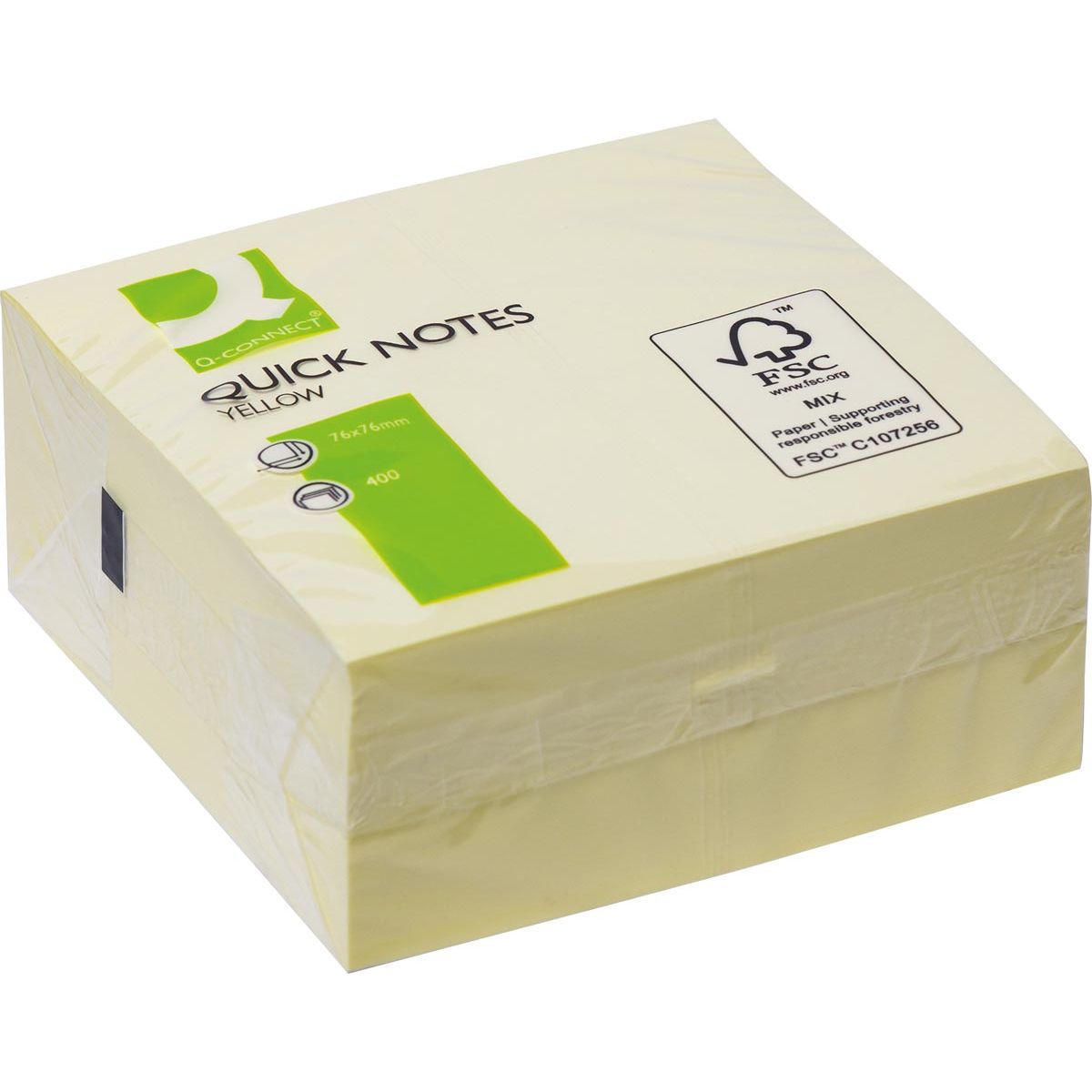 Q-CONNECT - Quick Notes, pi 76 x 76 mm, 400 feuilles, jaune