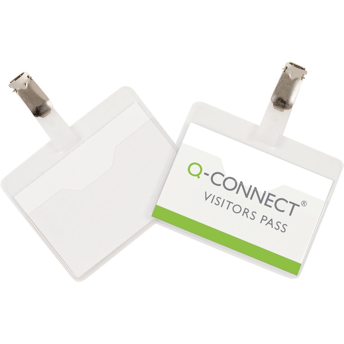 Q-CONNECT - badge avec clip 90 x 60 mm, boîte de 25 pièces