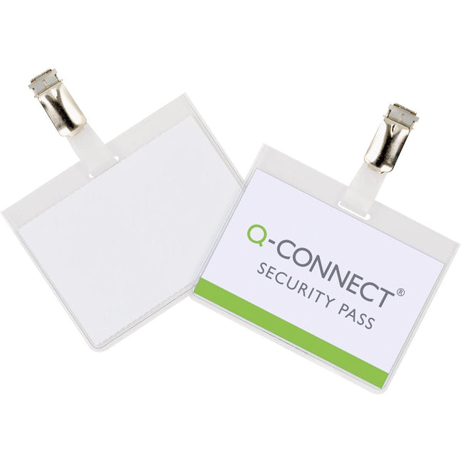 Q-CONNECT -   badge met clip 90 x 60 mm, doos van 25 stuks