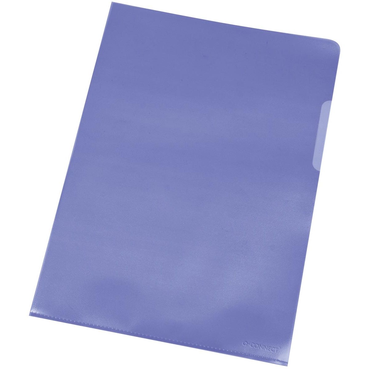 Q-CONNECT - Dossier en L, bleu, 120 microns, paquet de 10