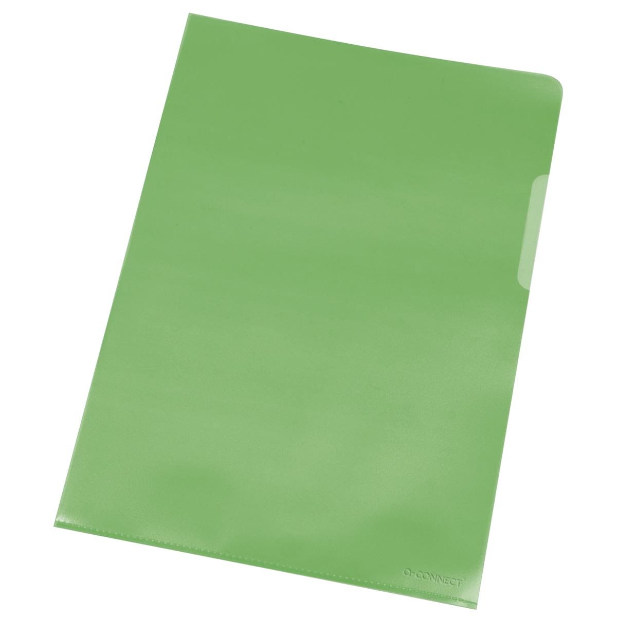 Q-CONNECT - Dossier en L, vert, 120 microns, paquet de 10
