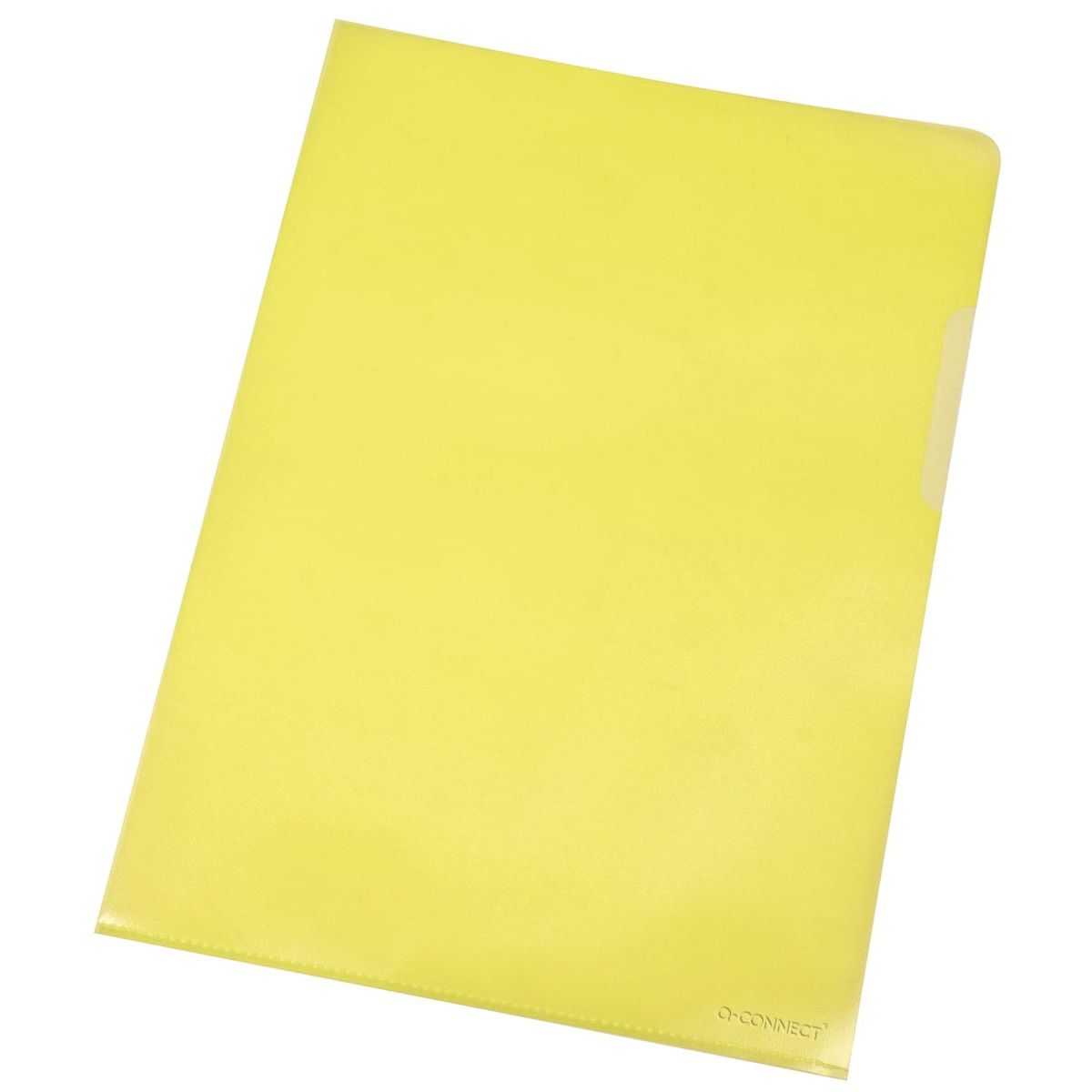 Q-CONNECT - Dossier en L, jaune, 120 microns, paquet de 10