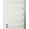 Q-CONNECT - onglets, A4, PP, perforation 11 trous, avec feuille d'index, jeu de janvier à décembre, gris