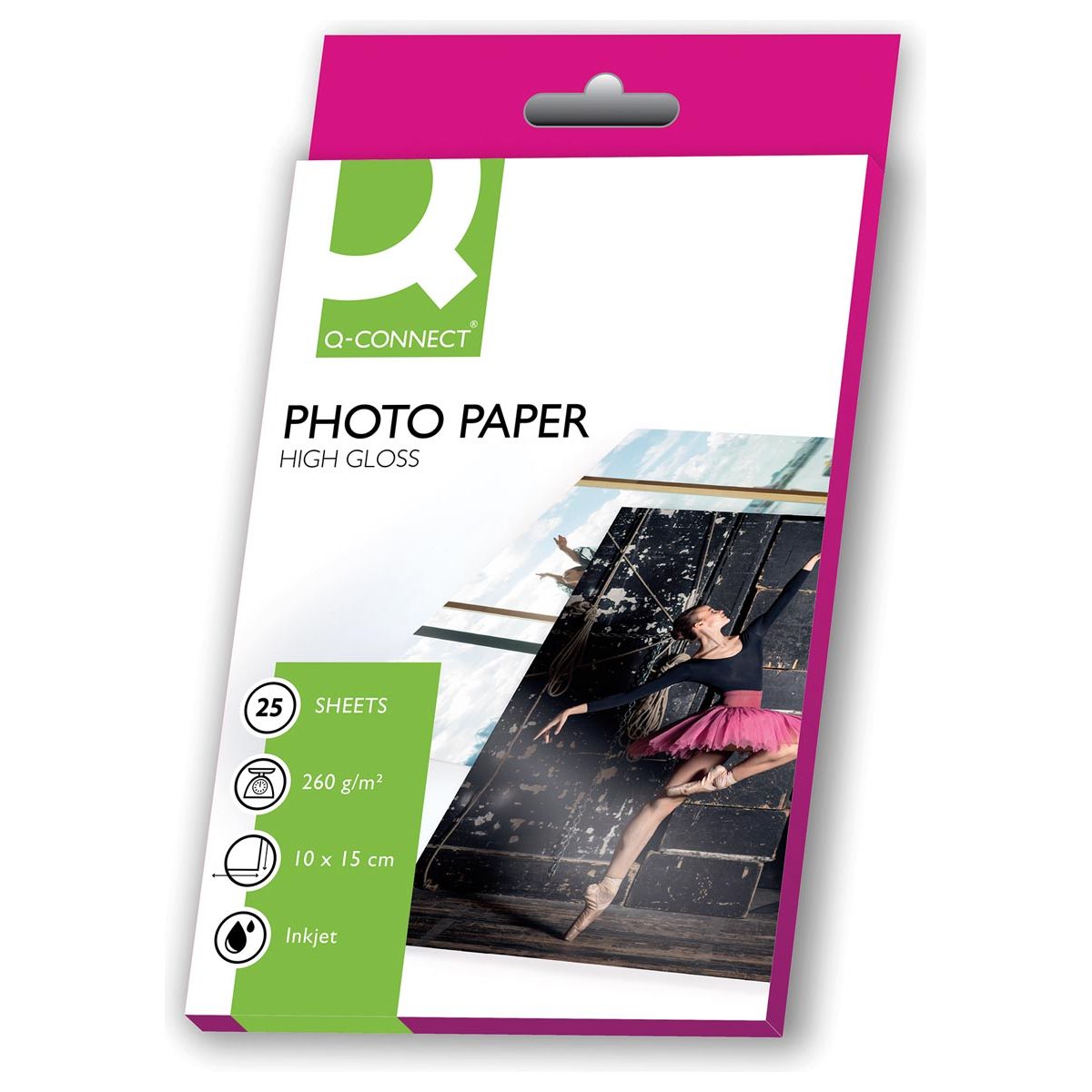 Q-CONNECT - Q-CONNECT fotopapier, ft 10 x 15 cm, 260 g, pak van 25 vel