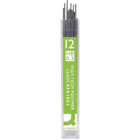 Q-CONNECT -   potloodstiften 0,3 mm HB etui van 12 stuks