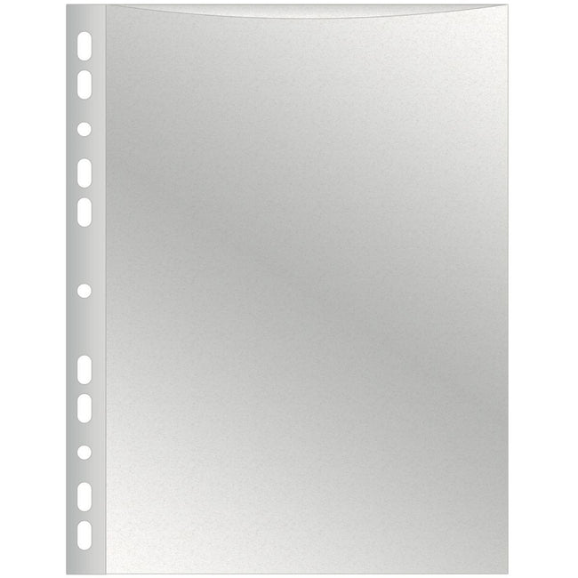 Q-CONNECT - sachet de présentation perforé Perforation 11 trous, grainé, 50 microns, paquet de 100 pièces