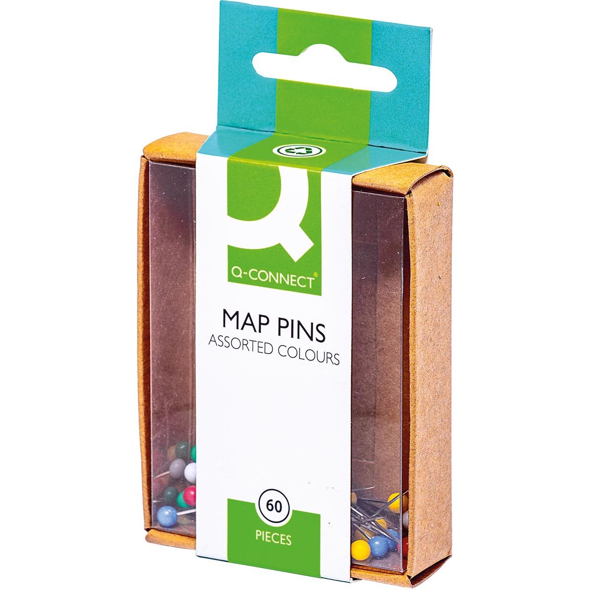 Q-CONNECT - broches de signalisation, couleurs assorties, boîte de 60 pièces