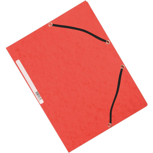 Q-CONNECT - dossier élasto, A4, 3 rabats et élastiques, carton, rouge