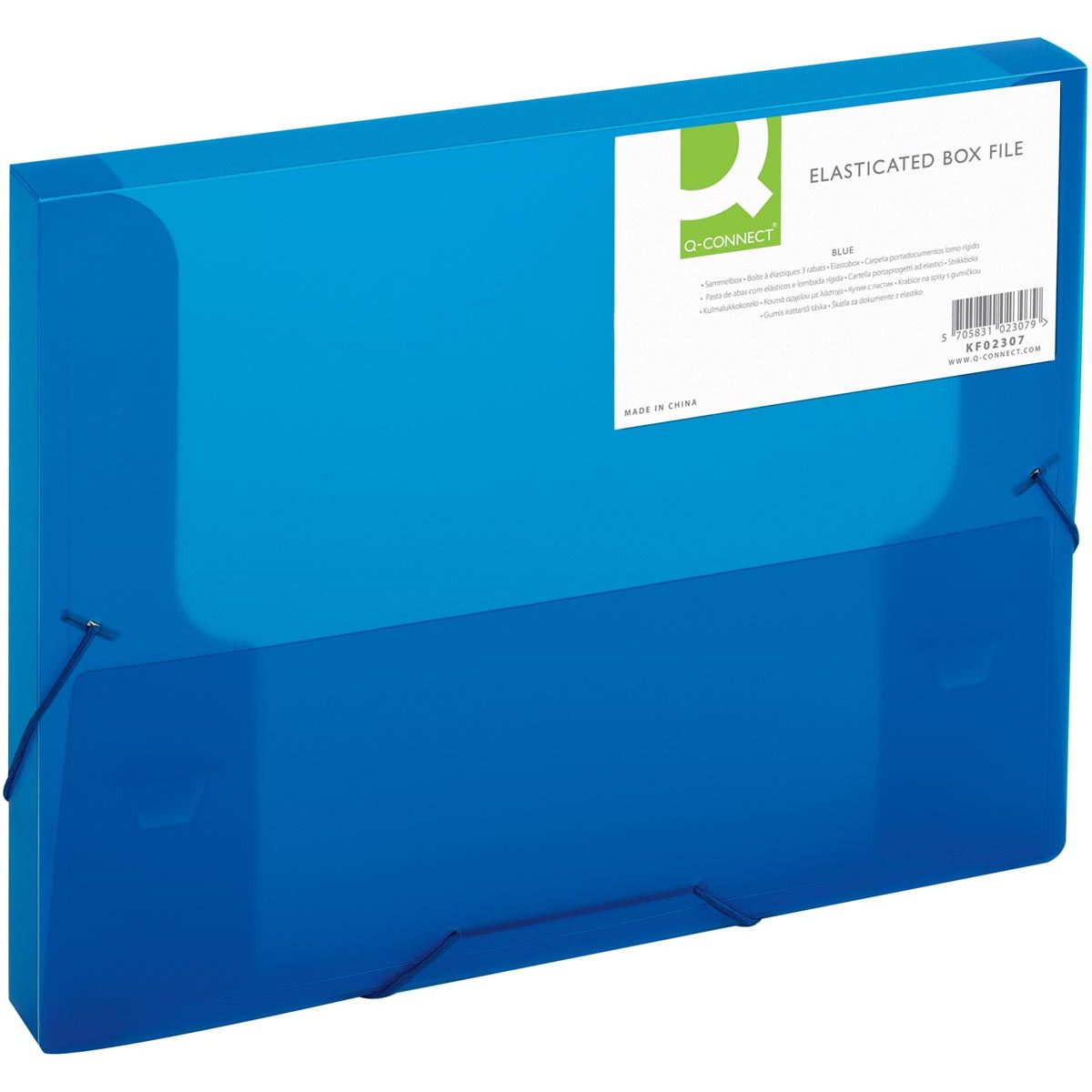 Q-CONNECT -   elastobox, met elastieken, A4, rug 25 mm, blauw