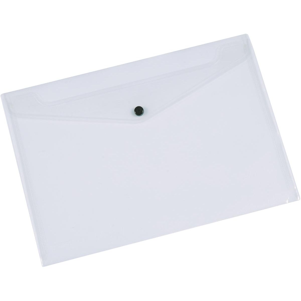 Q-CONNECT - Dokumentenmappe, A5, transparentes PP, Druckknopfverschluss