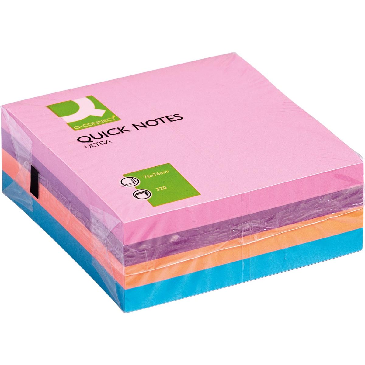 Q-CONNECT -   Quick Notes, ft 76 x 76 mm, 320 vel, geassorteerde kleuren