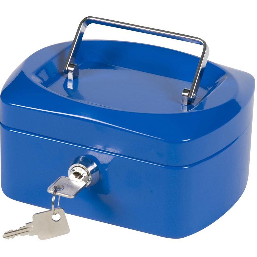 Q-CONNECT -   geldkoffer, 155 x 120 x 75 mm, blauw