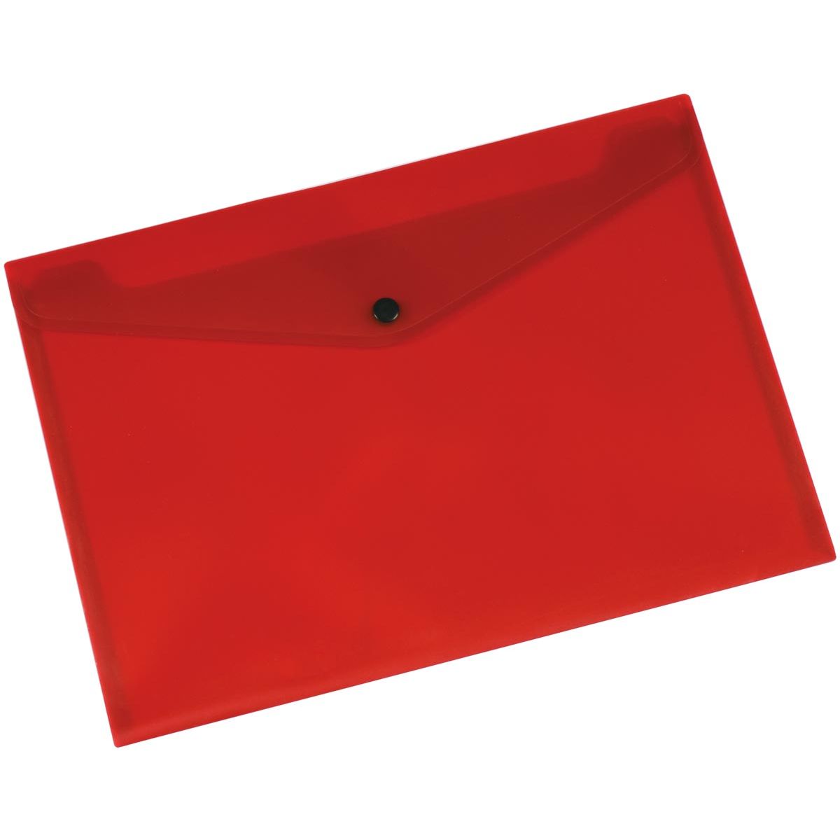 Q-CONNECT - classeur à documents, A4, PP transparent, fermeture à bouton-poussoir, rouge