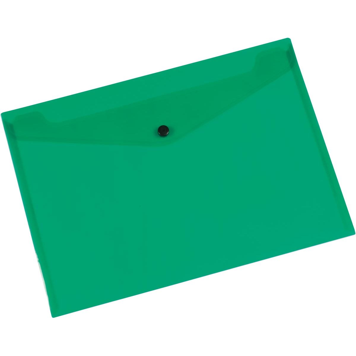 Q-CONNECT - classeur à documents, A4, PP transparent, fermeture à bouton-poussoir, vert