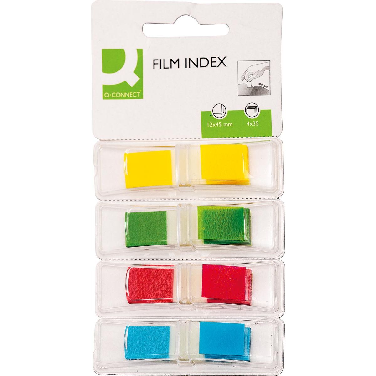 Q-Connect-Q-Connect Index Mini, FT 12,5 x 45 mm, 4 x 35 Tabs, couleurs assorties