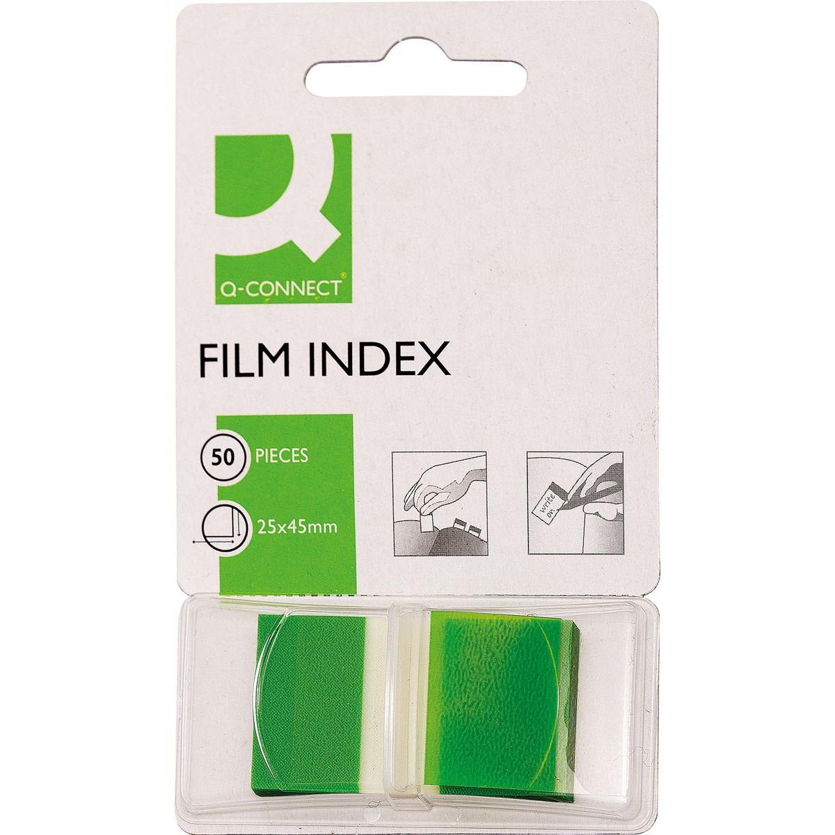 Index de connexion Q-Connect-Q, ft 25 x 45 mm, 50 onglets, vert