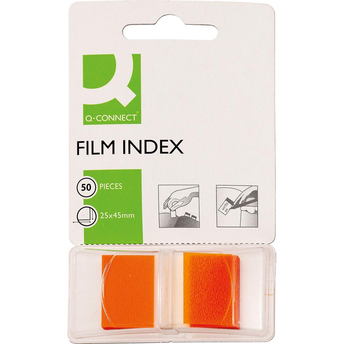 Q-CONNECT - index, ft 25 x 45 mm, 50 onglets, orange
