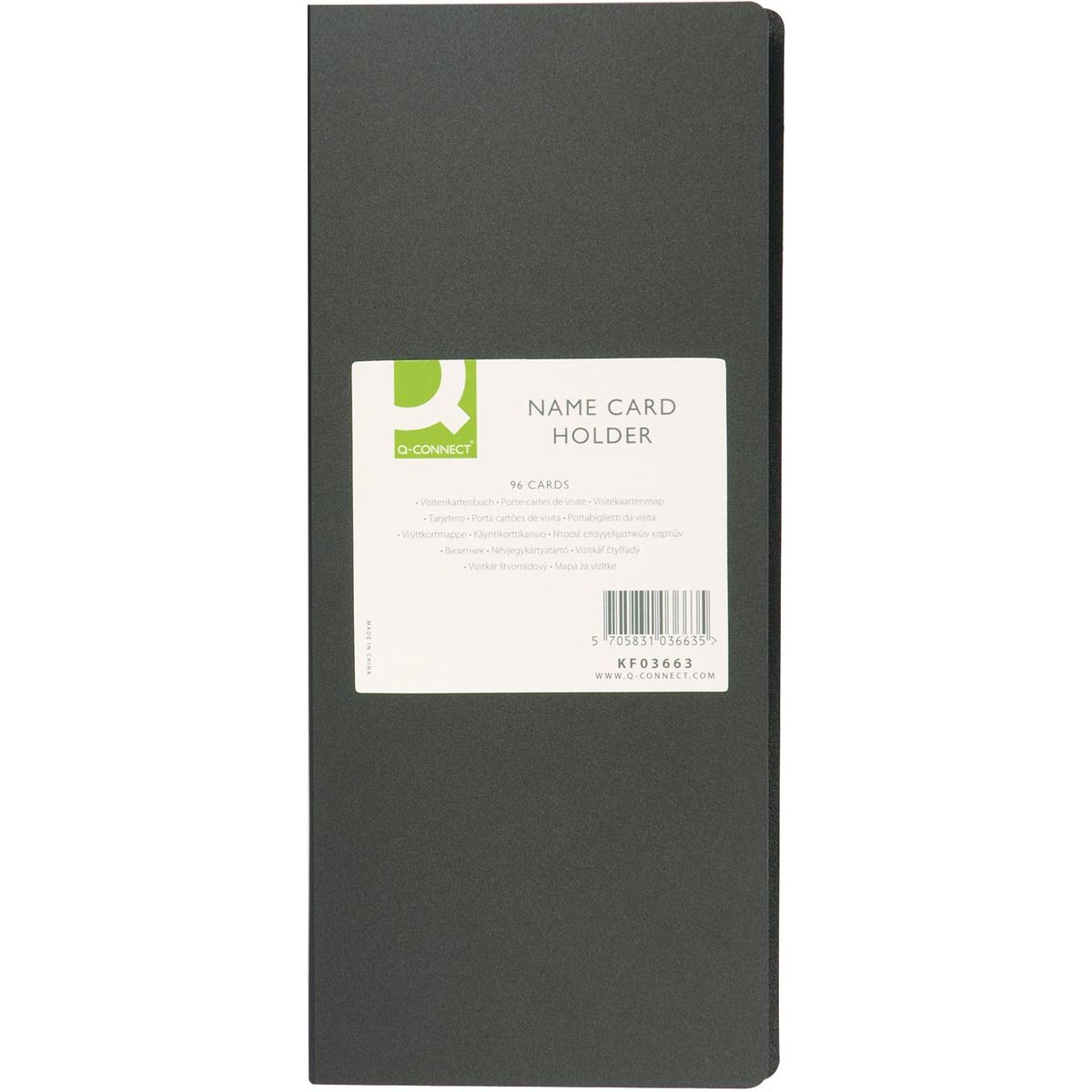 Q-CONNECT - Visitenkartenmappe, Ft 11 x 26 cm, für 96 Karten, schwarz