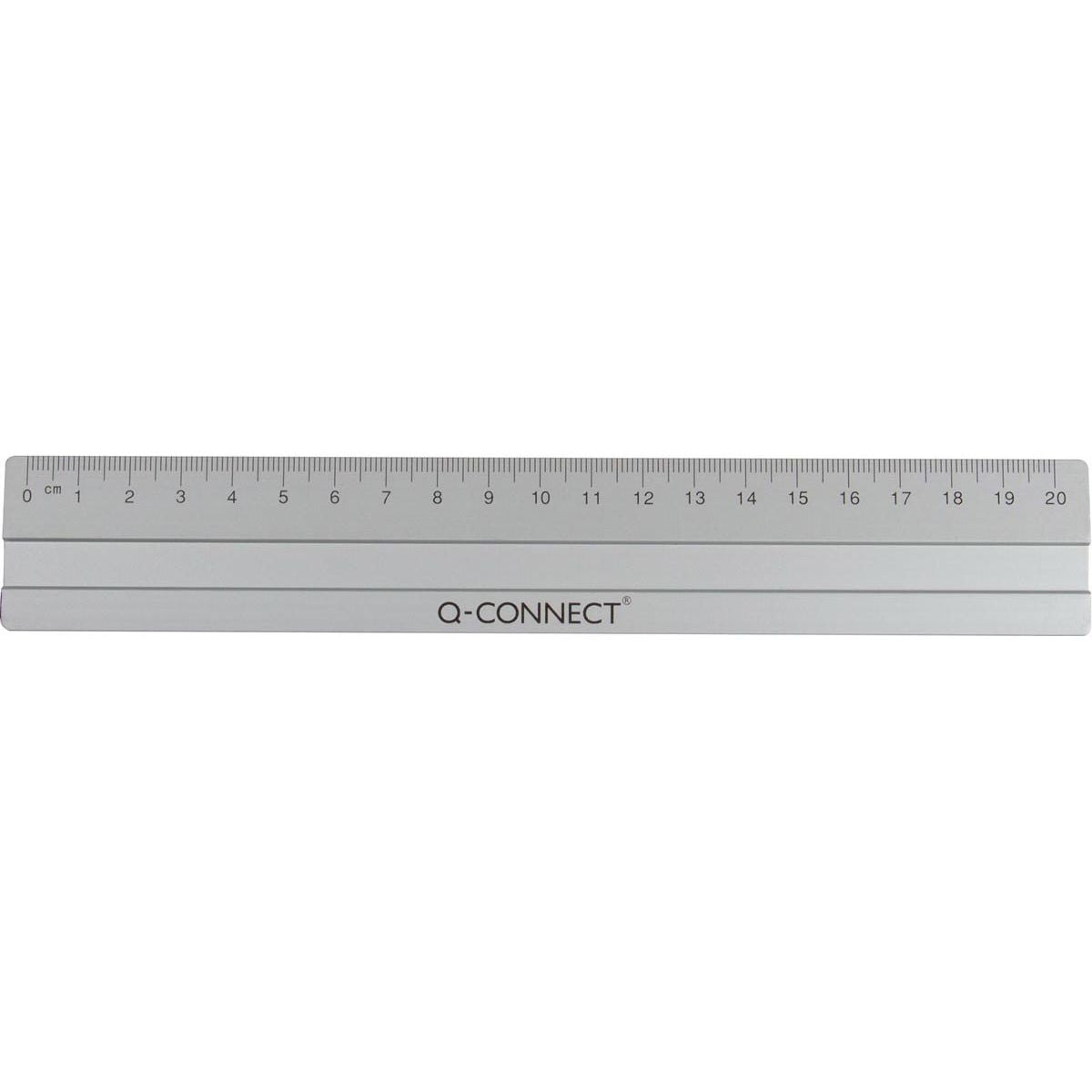 Q-CONNECT -   meetlat, aluminium, 20 cm, in ophangetui