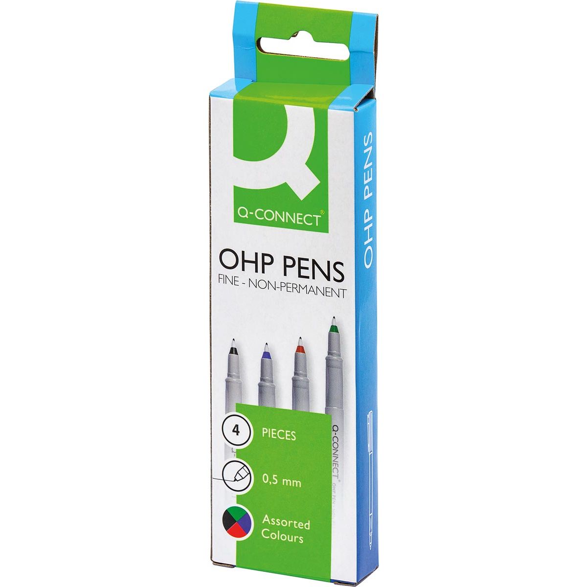 Q-CONNECT - Omarker, non permanent, fin, lot de 4 pièces couleurs assorties