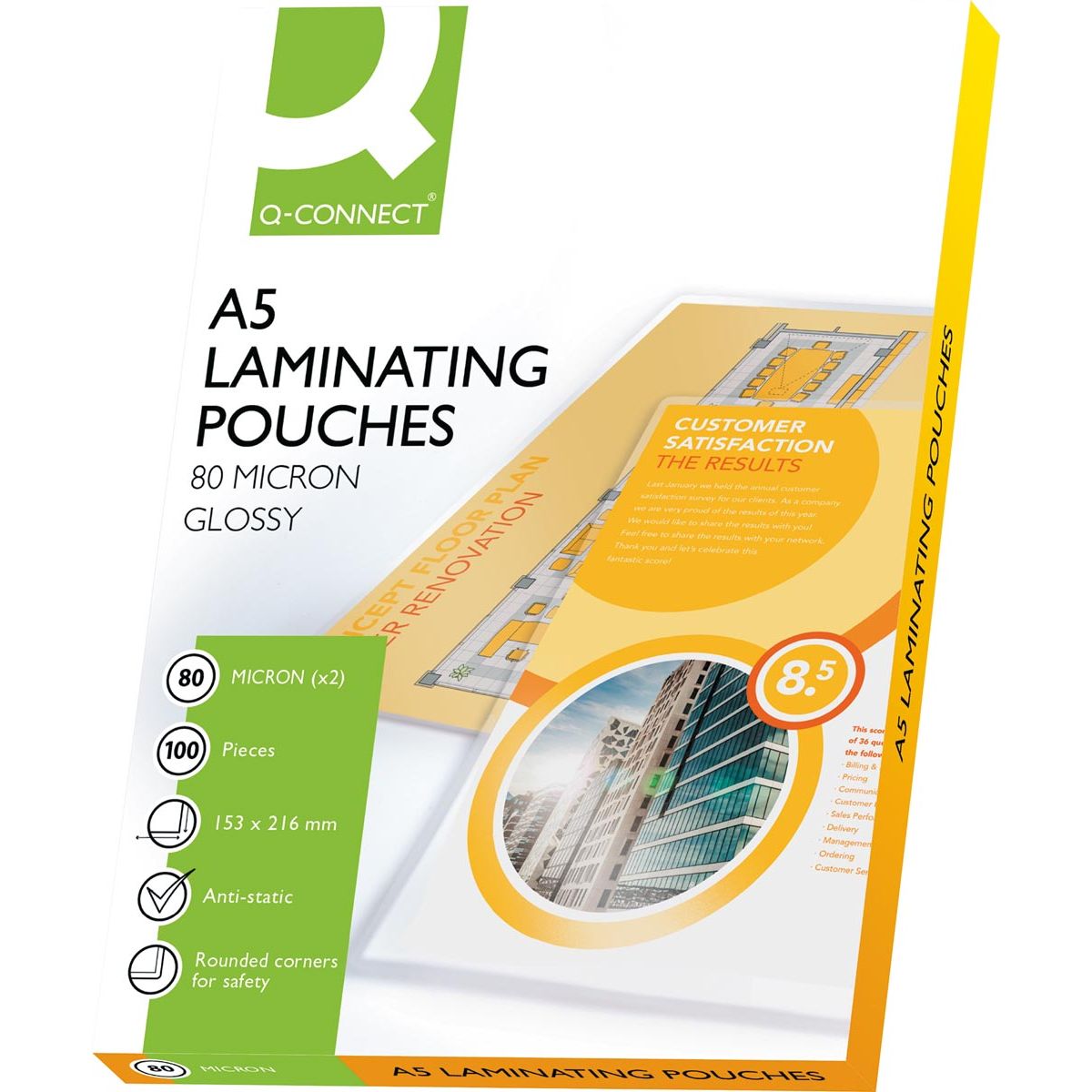 Q-CONNECT -   lamineeretui A5 2x 80 micron 100 stuks