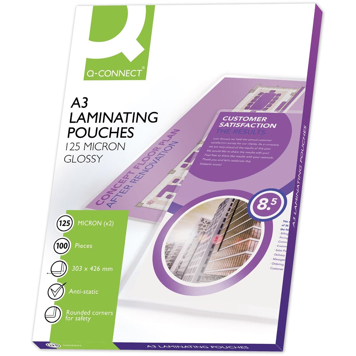 Q-CONNECT -   lamineeretui A3 2x 125 micron 100 stuks