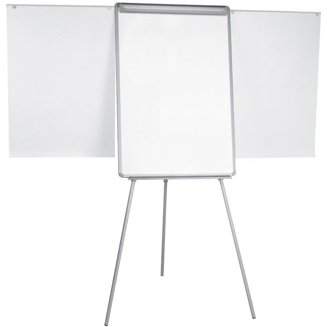 Q-CONNECT - Flipchart, magnetisch, mit 2 ausziehbaren Papierhaltern, grau