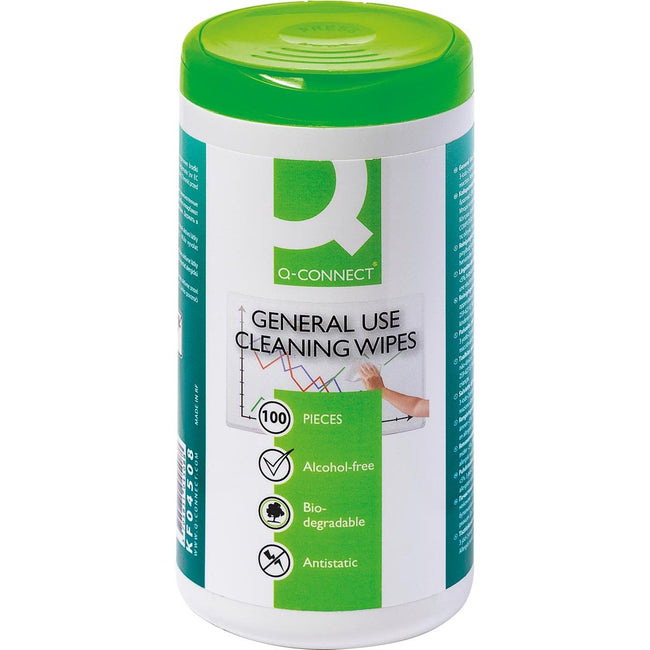 Q-CONNECT – Telefon-Reinigungstücher, multifunktional einsetzbar, Packung mit 100 Tüchern