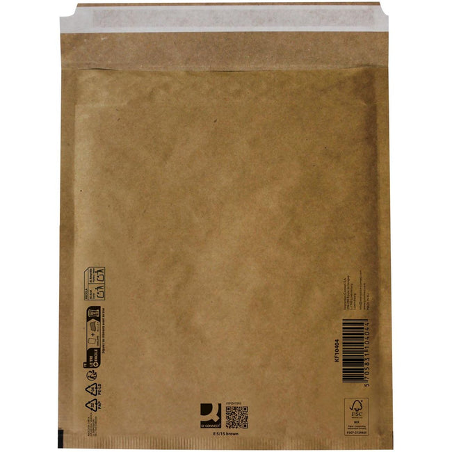 Q-CONNECT -   luchtkussenenveloppen, bruin, 5-E, 240 x 275 mm, doos van 100 stuks