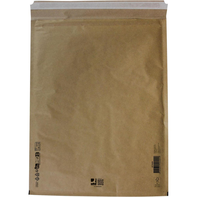 Q-CONNECT -   luchtkussenenveloppen, bruin, 10-K, 370 x 480 mm, doos van 50 stuks
