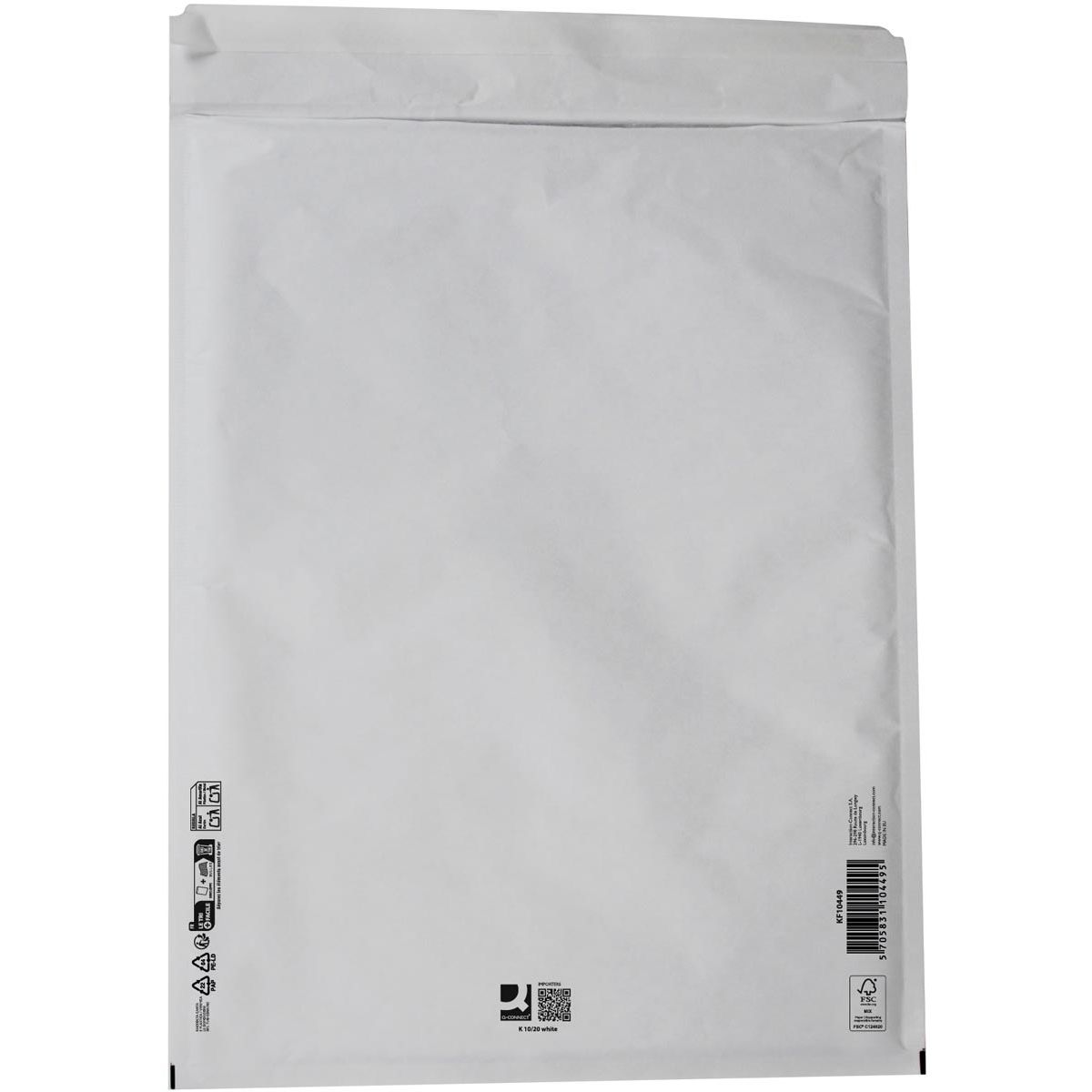 Q-CONNECT -   luchtkussenenveloppen, wit, 10-K, 370 x 480 mm, pak van 10 stuks